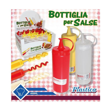 Bottiglia In Plastica Per Salse Ketchup Maionese Condimento Pub Bar Casa 400 Ml