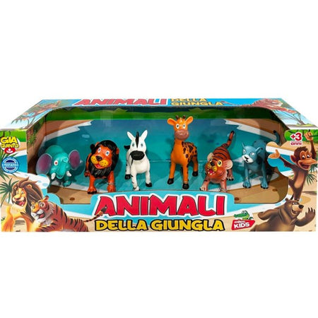 Box Animali Della Giungla 6 Pezzi Giocattoli Per Bambini Colori Brillanti 3+