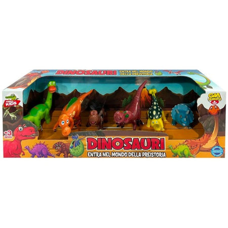 Box Dinosauri 6 Pezzi Giocattoli Per Bambini Colori Brillanti Playset Animali