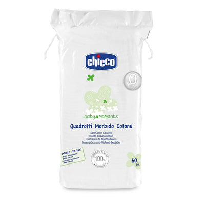 CHICCO Quadrotti Morbido Cotone 00% di Puro Cotone 60pz. Igiene Sanitaria Gioia del Bimbo - Villa San Giovanni, Commerciovirtuoso.it