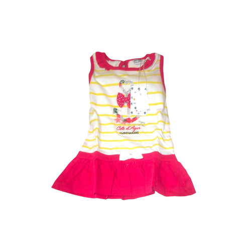 Vestitino Bambina Neonata con Gonnellina a balze Rosa Fucsia e inserti Gialli art.p10132 Vestitino Bambina L'Orchidea - Siderno, Commerciovirtuoso.it