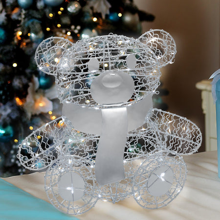 Orsetto "Teddy Bear" luminoso con led bianco freddo argento per interno Casa e cucina/Decorazioni per interni/Addobbi e decorazioni per ricorrenze/Decorazioni natalizie/Luci natalizie/Catene luminose per esterni MagiediNatale.it - Altamura, Commerciovirtuoso.it