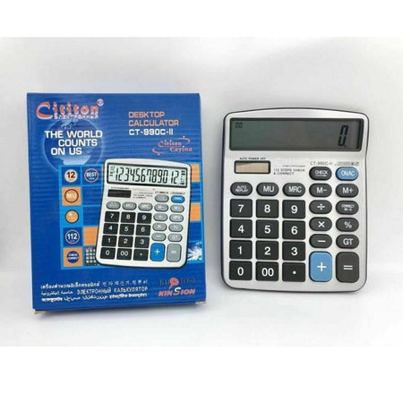 Calcolatrice Elettronica Digitale Cititon Ct-990c-ii 12 Cifre Solare Display