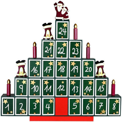 Calendario Avvento Albero Di Natale In Legno 24 Cassetti Decorazioni Natalizie