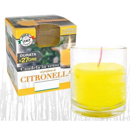 Candela Al Profumo Di Citronella In Bicchiere Di Vetro Anti Zanzare 7.8 X 8 Cm