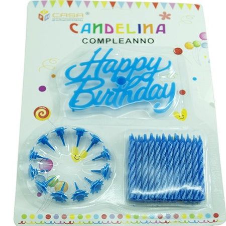 Candeline Scritta Happy Birthday Celeste Torta Festa Party Compleanno 61593b