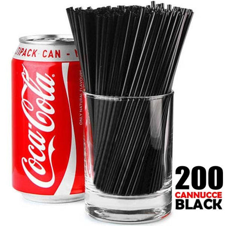 Cannucce Bar Nere 200 Pezzi In Display Box Lunghezza 15cm Colore Nero Black