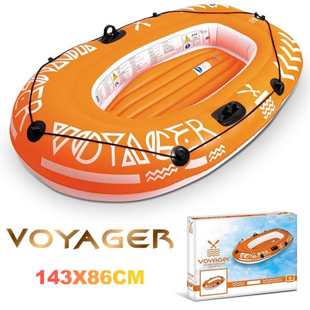 Canotto Gonfiabile Gommone 143x86cm Voyager Boat 1 Posto Mare Fiume Arancione