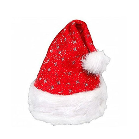Cappello Cappellino Babbo Natale Glitterato Rosso Abbigliamento Natalizio