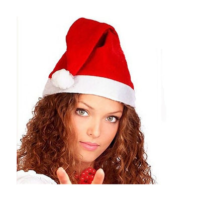 Cappello Cappellino Babbo Natale In Velluto Santa Claus Colore Rosso