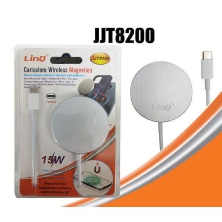 Caricabatterie Caricatore Ad Induzione Wireless Qc Magnetico 15w Type-c Jjt8200