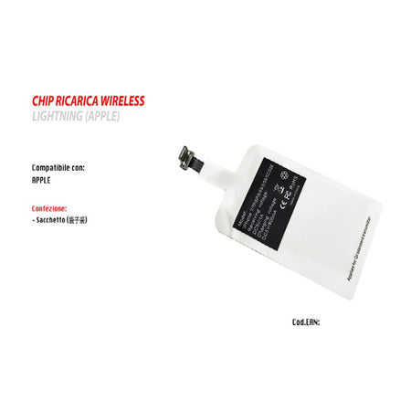 Caricabatterie Wireless Chip Ricarica Per Iphone 7/7p/6p/6/6s/5/5s/5c/5se Maxtech