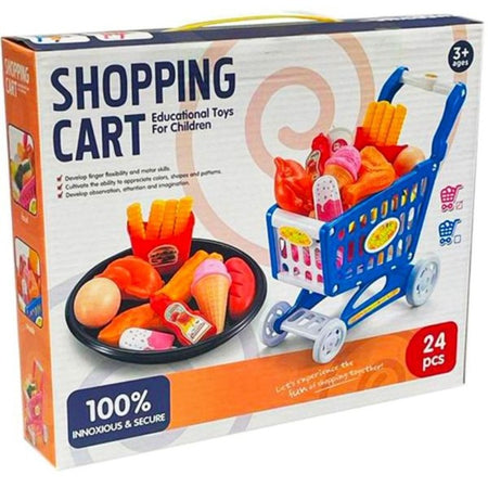 Carrello Della Spesa Per Bambini 24 Pezzi Gioco Di Simulazione Supermarket 3+