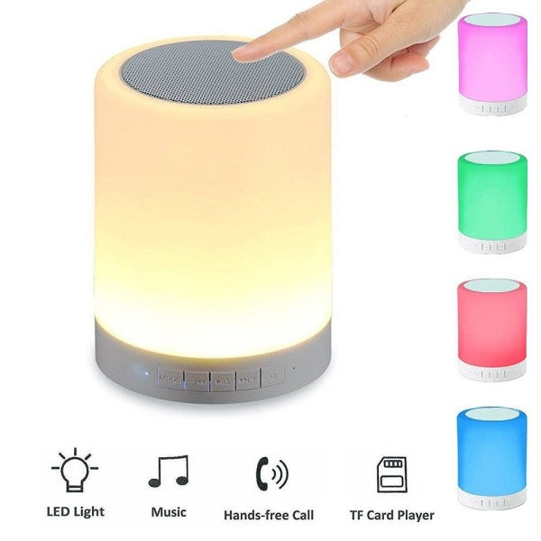 Cassa Lampada Smart Lamp Speaker Bluetooth Multicolor Timer/aux/sd Card -  commercioVirtuoso.it