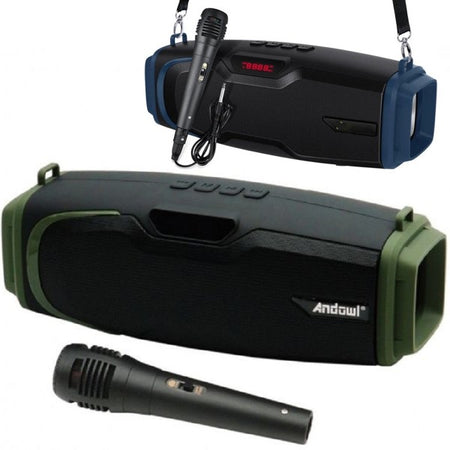 Cassa Wireless Bluetooth Portatile Sistema Karaoke Con Microfono Cablato Q-yx600