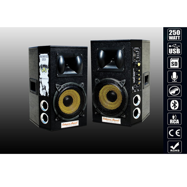 Casse Bluetooth Amplificate Karaoke Woofer Sound Musica 250 W Maxtech  Cx-2s10u - commercioVirtuoso.it