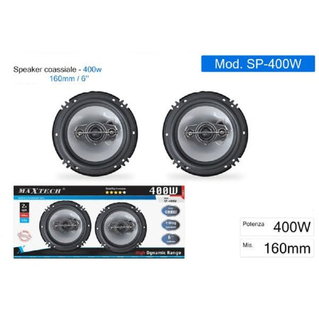 Casse Per Auto 400w Audio Volume 4 Vie Speaker Coassiale Maxtech Musica Sp-400w