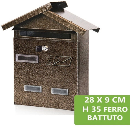 Cassetta Posta Postale In Ferro Battuto Verniciato Buca Lettere 28x35x9cm