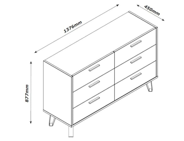 Cassettiera multiuso "Vitruvia" con 6 cassetti rovere e nero h 87 cm Casa e cucina/Organizzazione interni/Porta oggetti cassetti e scaffali/Cassettiere Decor Space - Altamura, Commerciovirtuoso.it