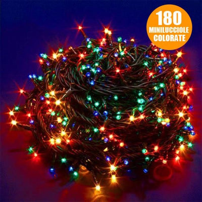 Catena Luci Natalizia 9 Metri 180 Minilucciole 3 Vie Multicolor Con Controller