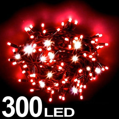 Catena Luminosa 300 Led Colore Rosso Uso Interno Con Controller 8 Funzioni