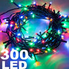 Catena Luminosa 300 Luci Led Lucciole Multicolore Controller 8 Funzioni Interno