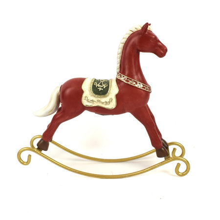 Statuetta "Cavallo a Dondolo" decorazione natalizia Rosso e Bianco 26 cm Casa e cucina/Decorazioni per interni/Addobbi e decorazioni per ricorrenze/Decorazioni natalizie/Schiaccianoci MagiediNatale.it - Altamura, Commerciovirtuoso.it