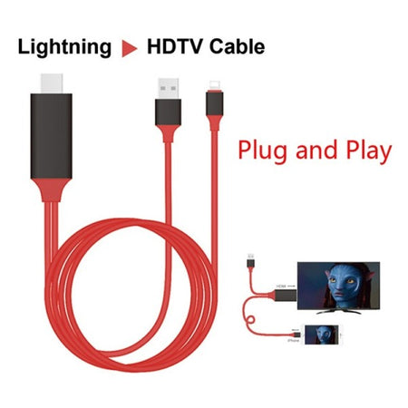 Cavo Adattatore Video Lightning Usb Hdmi Hdtv Tv Per Iphone I7 I6 I5