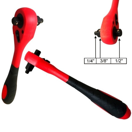 Chiave A Cricchetto Reversibile Universale 3 In 1 Per Bussole 1/4" - 3/8" - 1/2"