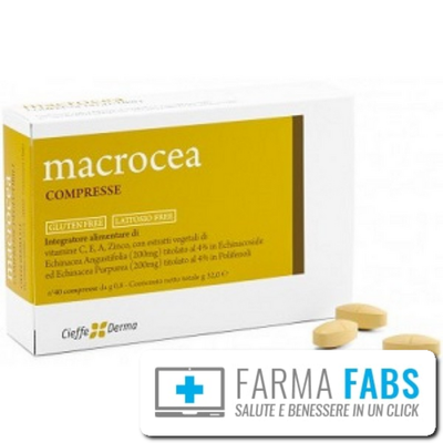 Cieffe Derma Srl Macrocea 40Cpr Salute e cura della persona/Vitamine minerali e integratori/Singole vitamine/Multivitamine FarmaFabs - Ercolano, Commerciovirtuoso.it