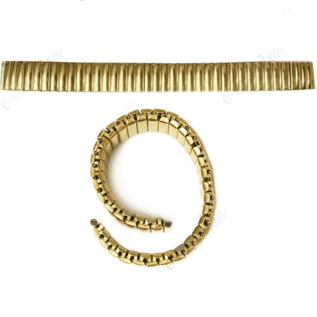 Cinturino Elastico Metallo Universal Ricambio Orologio Larghezza 18mm Oro
