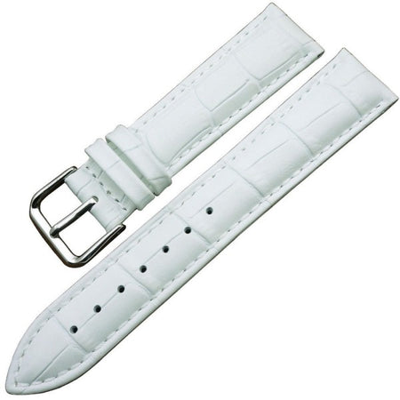 Cinturino In Pelle Universale Ricambio Per Orologio Larghezza 12mm Bianco