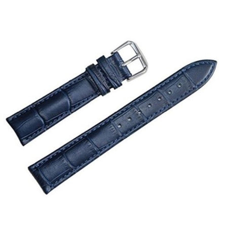 Cinturino In Pelle Universale Ricambio Per Orologio Larghezza 16mm Blu