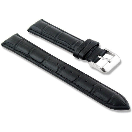 Cinturino In Pelle Universale Ricambio Per Orologio Larghezza 16mm Nero