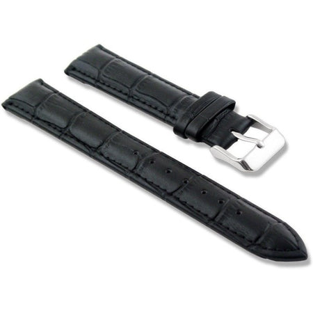Cinturino In Pelle Universale Ricambio Per Orologio Larghezza 22mm Nero