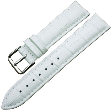 Cinturino In Pelle Universale Ricambio Per Orologio Larghezza 26mm Bianco