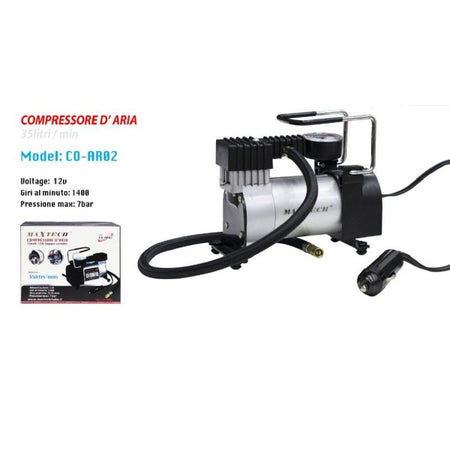 Compressore Ad Aria Portatile Serbatoio 35l/min Alimentazione 12v 15a Maxtech Co-ar02