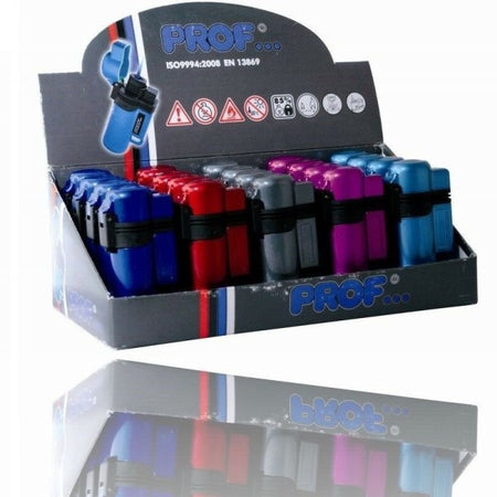 Confezione Box 20 Pz Accendini Elettronici Ricaricabili Crystal Color Blue