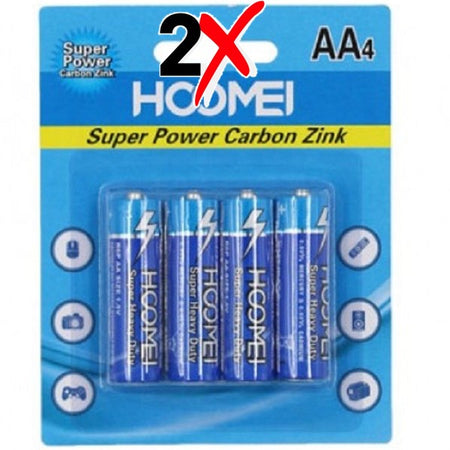 Confezione Da 8 Batterie Pile Stilo Super Power Zinco Aa 1,5v Super Potenti