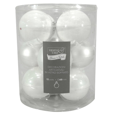 Palline in vetro "Mix Bianco Argentato" tinta unita per albero di Natale Casa e cucina/Decorazioni per interni/Addobbi e decorazioni per ricorrenze/Decorazioni natalizie/Addobbi e decorazioni/Palle e palline MagiediNatale.it - Altamura, Commerciovirtuoso.it
