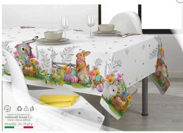 pulcino Tovaglia Copritavolo Digitalia Hessense Pasquale Coniglio con fiori da 6 a 24 posti
