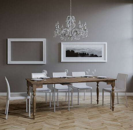 Tavolo consolle "Vicenza" allungabile in legno per sala da pranzo Casa e cucina/Arredamento/Studio/Mobiletti e credenze/Credenze Decor Space - Altamura, Commerciovirtuoso.it