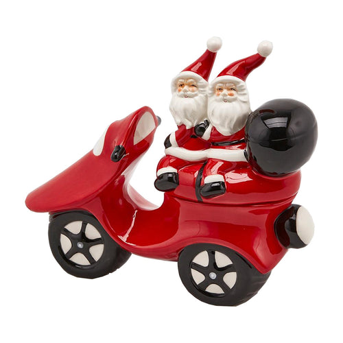 Contenitore decorativo Babbo Natale in Scooter Rosso h 15 cm Casa e cucina/Decorazioni per interni/Addobbi e decorazioni per ricorrenze/Decorazioni natalizie/Schiaccianoci MagiediNatale.it - Altamura, Commerciovirtuoso.it