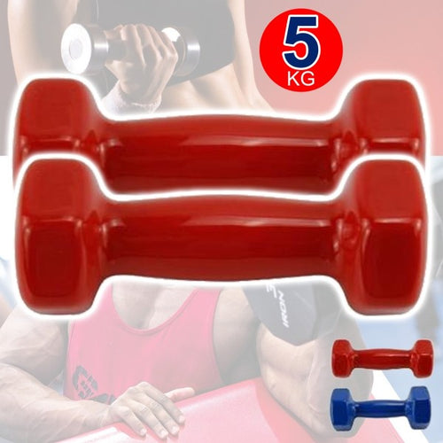 Coppia Di Manubri In Vinile Da 5 Kg Ognuno Manubri Pesi Palestra Fitness Sport e tempo libero/Fitness e palestra/Potenziamento muscolare/Pesi e accessori/Manubri Trade Shop italia - Napoli, Commerciovirtuoso.it