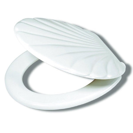 Copriwater Coprivaso Tavoletta Sedile Wc In Plastica Standard Conchiglia Bianca