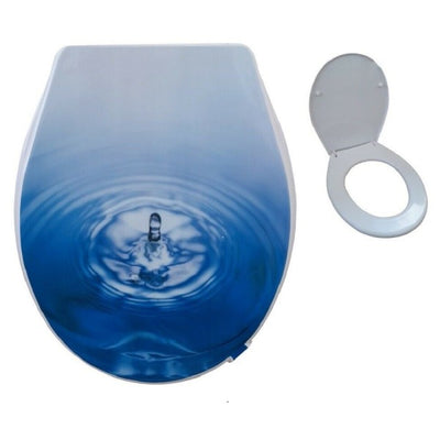Copriwater Universale Bagno Copri Wc 44x36.5cm Morbido Fantasia Goccia D'acqua