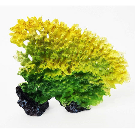 Corallo In Resina Giallo Verde 19x5x15cm Ornamento Per Acquario Decorazioni Pietra