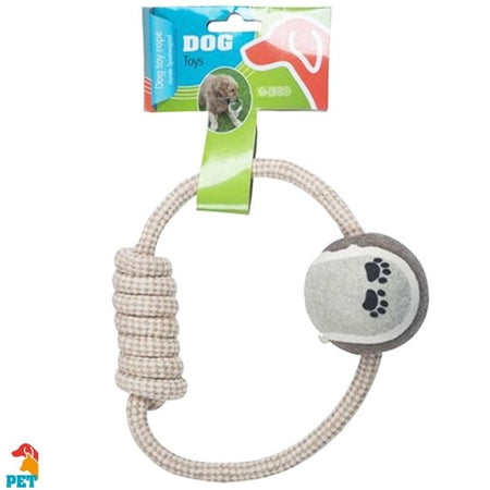 Corda E Palla Giocattolo Per Cane In Cotone Dog Toy Rope Accessori Animali