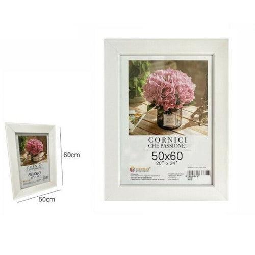 Cornice Per Foto Poster Quadri Tele Portafoto 50 X 60 Cm 20x24 Bianco 68670