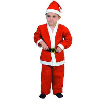 Costume Bimbo Babbo Natale Tg Unica 1-3 Anni Vestito + Cappello